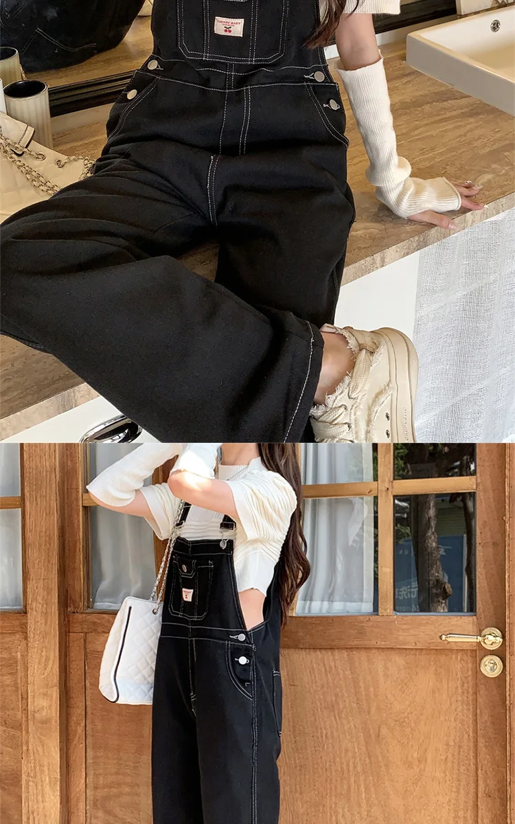 Schlankmachende, bodenlange Overalls für Damen, Sommer, dünne, hoch taillierte, weit geschnittene Hosen, modisches, altersverjüngendes Design – Detail 25