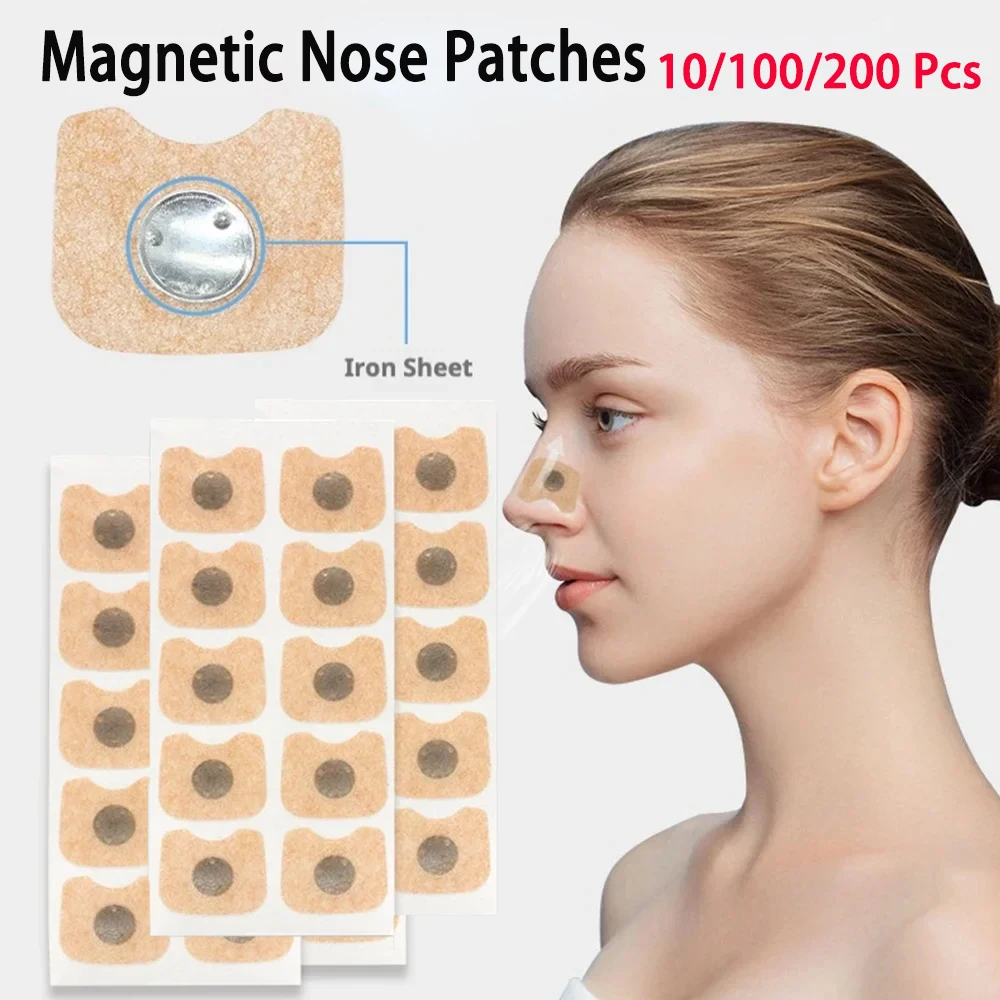 Nasal Strips 10/100/200 Pcs Magnetic Nose Patches Breathe Strips Suction Iron Sleep Anti Snoring Dilators
