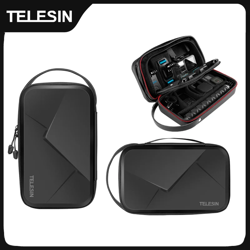 TELESIN 방수 휴대 조절식 공간 가방 고프로 히어로 Insta360 Osmo 액세서리 가방 알리 할인 및 가격정보