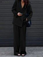 Fashion Women Loose Pants Sets 2023 ZANZEA Long Sleeve Shirts Wide Leg Pants Oversized Office Lady Outfits Tracksuit Streetwears - Image 3