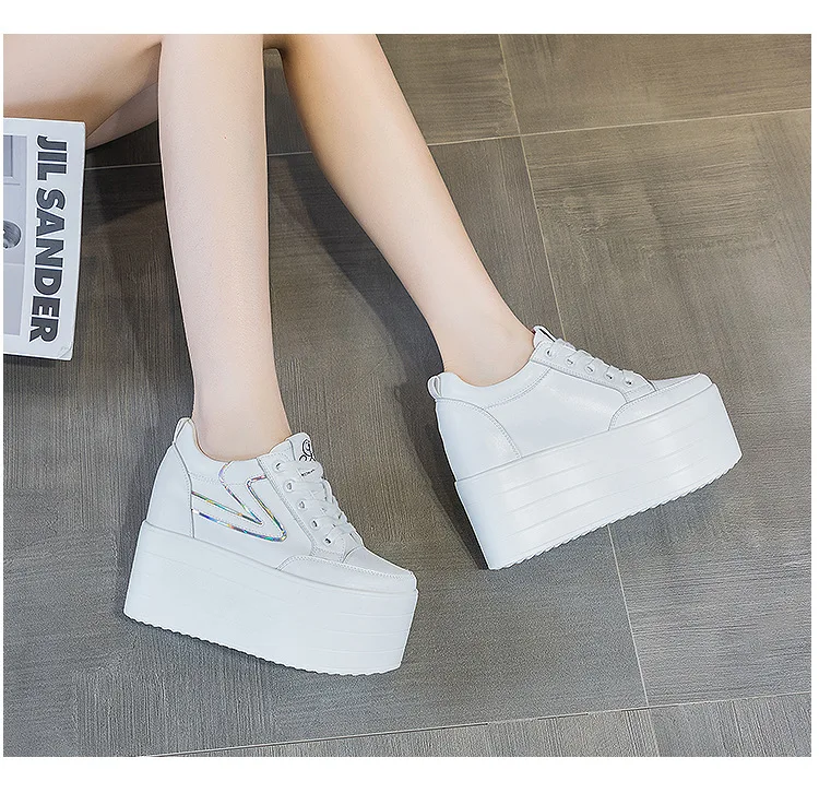12 cm hohe Keilabsatzschuhe aus Leder für Damen - true-deals-club