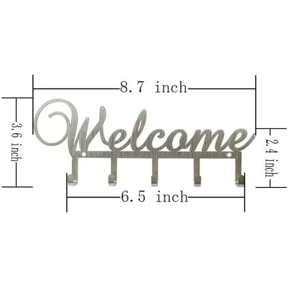 1pc Key Holder for Wall Key Hooks Premium Metal Rack with 5 Hooks for Home Decor for Living Room/Home Decoration 3