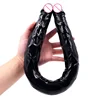 Huge Realistic U Shape Double Dildo Flexible Soft Jelly Vagina Anal Women Gay Lesbian Double Ended  Artificial Penis Sex Toys 1