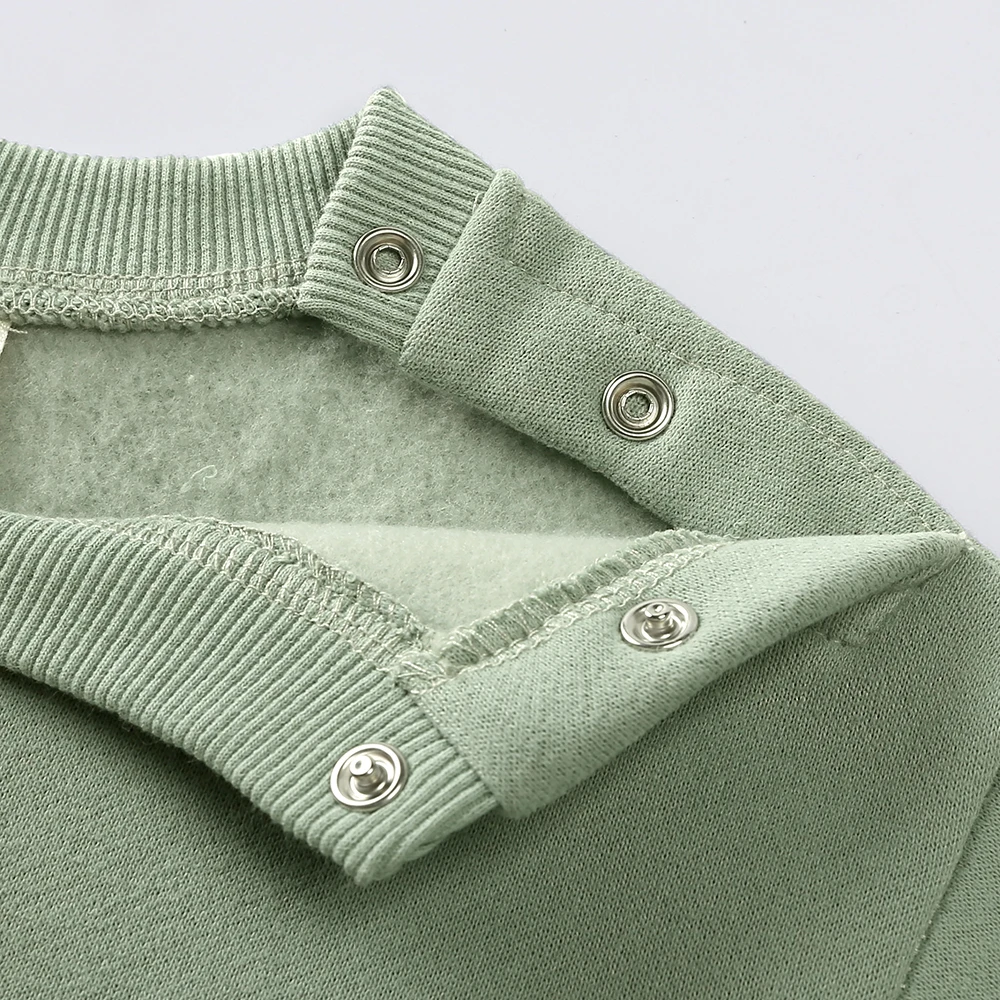 2026 Herbst Unisex Babykleidung Langarm Babystrampler Jungen Mädchen Schlafanzüge Buchstaben-Stickerei Sweatshirt Kleinkind-Overalls – Detail 4