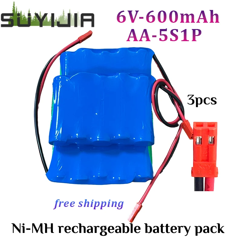 

5S1P 6V AA Ni-MH Rechargeable Battery Pack AA 600mAh for Electronic Tools LED Light Flashlight Power Bank KCY Plug Free Shipping