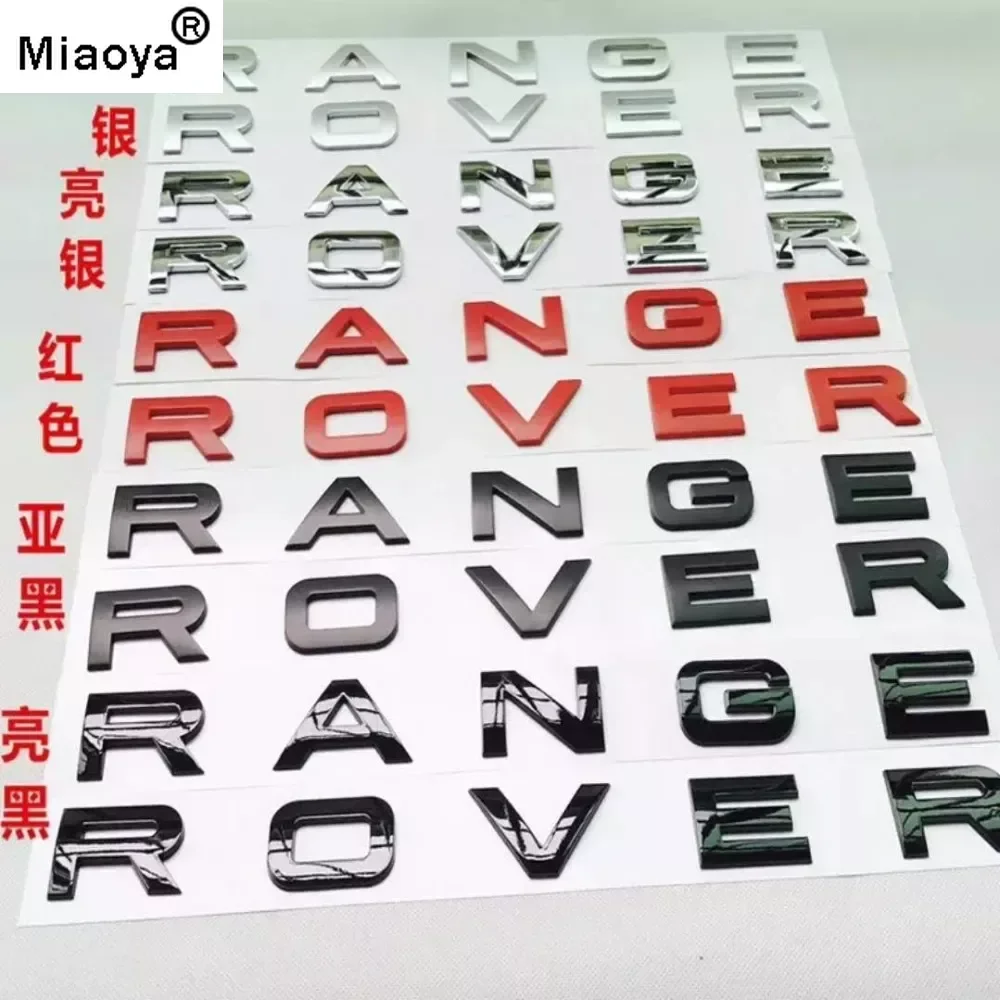 

20PC Nieuwe Chrome Matt Silver Glossy Zwart Rood Hood Voor Badge Brief Embleem Voor Range Rover Land Rover Auto Stickers