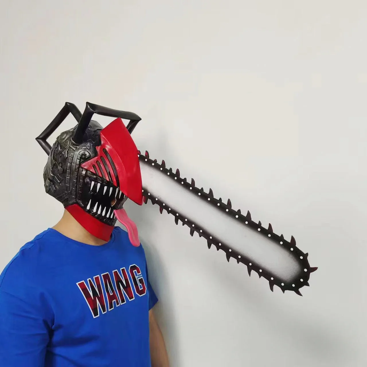 Kettensäge Kopf Abdeckung Erschreckende Maske Elektrische Säge Masken Elektrische Säge Cosplay Kostüm Requisiten Latex Elektrische Säge Kopf Cos Spielzeug – Detail 5