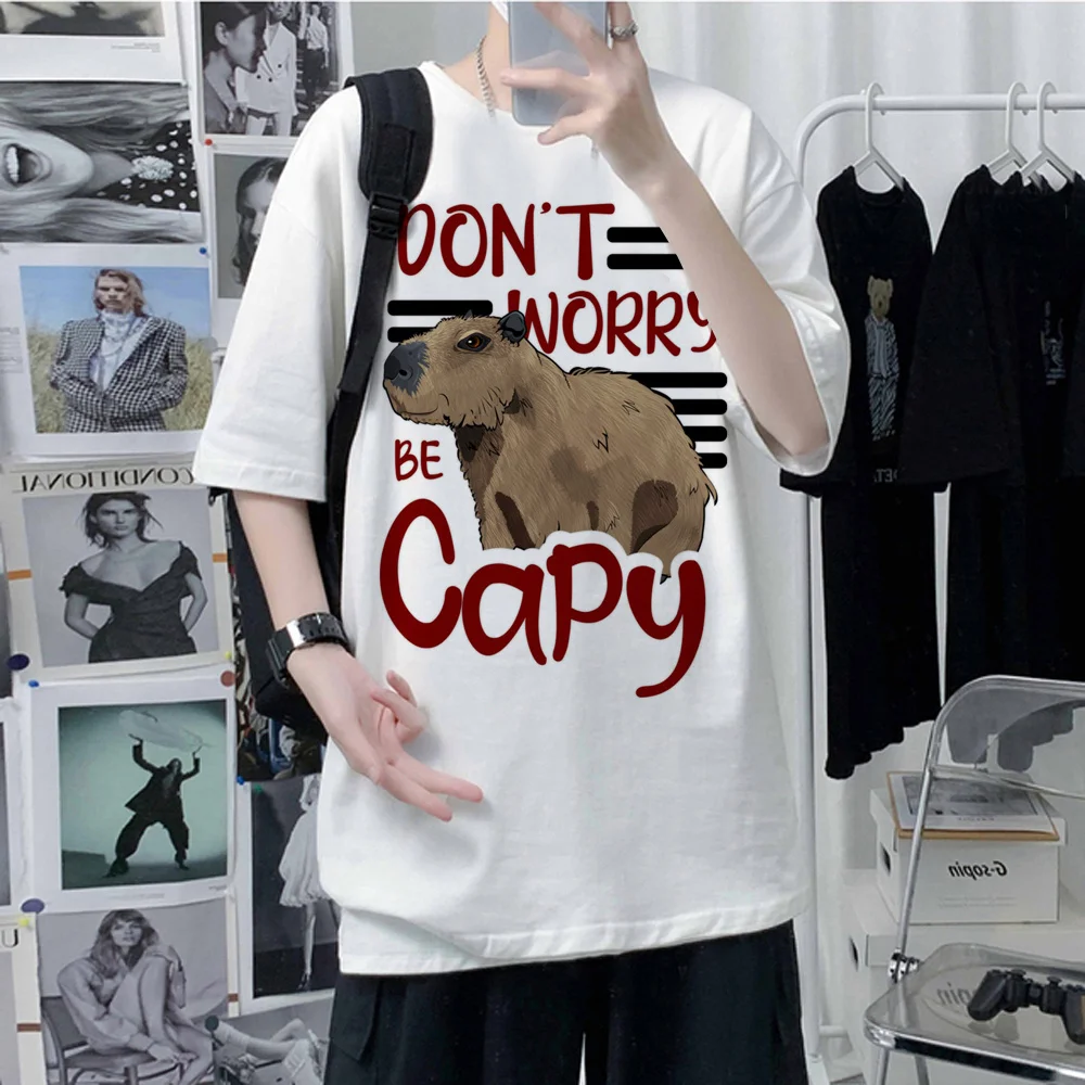 

Capibara Top Men Comic Designer Funny Top Male Designer Clothes Capybara Funny T Shirt Kawaii Streetwear Clothing