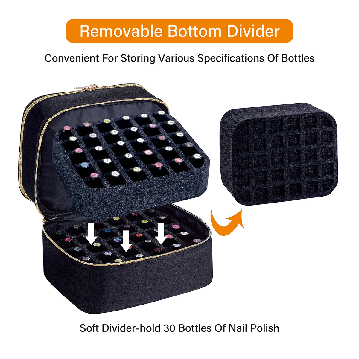 Nail polish storage bag double-layer cosmetic storage bag, suitable for manicure, essential oils, cosmetic sets daily travel use 5