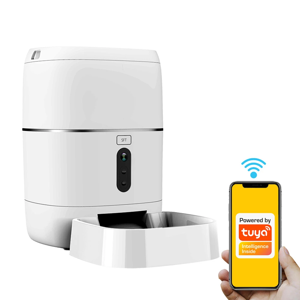 Tuya Wifi 6L Pet Automatic Feeder With Camera 1080P Timer Smart Life