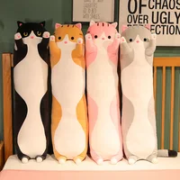 Kawaii Cat Plush Hold Pillow Cute Animal Cat Soft Toys Office Break Nap Sleeping Long Pillow Cushion Stuffed Gift Doll for Kids 1
