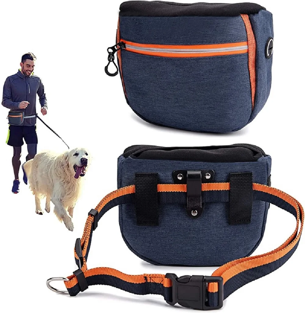 

Outdoor Dog Treat Bag for Pet Training Large Capacity Detachable Hands-Free Waist Bag with Dog Leash Portable Snack Reward Pouch