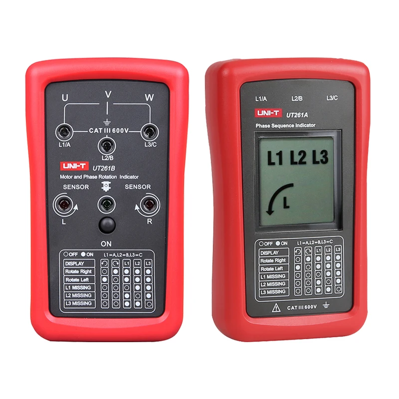 UNI T UT261A 3 Phase Sequence Indicator Portable UT261B Motor and Phase ...