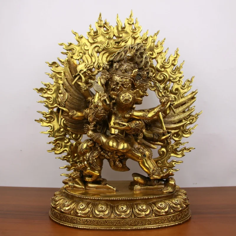 Tibetan Legend Tibetan Buddha Nepal Handmade Pure Copper 10-Inch Horse Head King Kong Protective Statue Hayagriva Puba King Kong