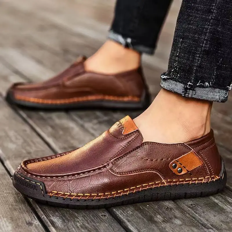 

RayZing Men's Casual Shoes Super Soft and Lightweight Leather Shoes for Man Comfortable Business Shoes for Driving Big Size EU48