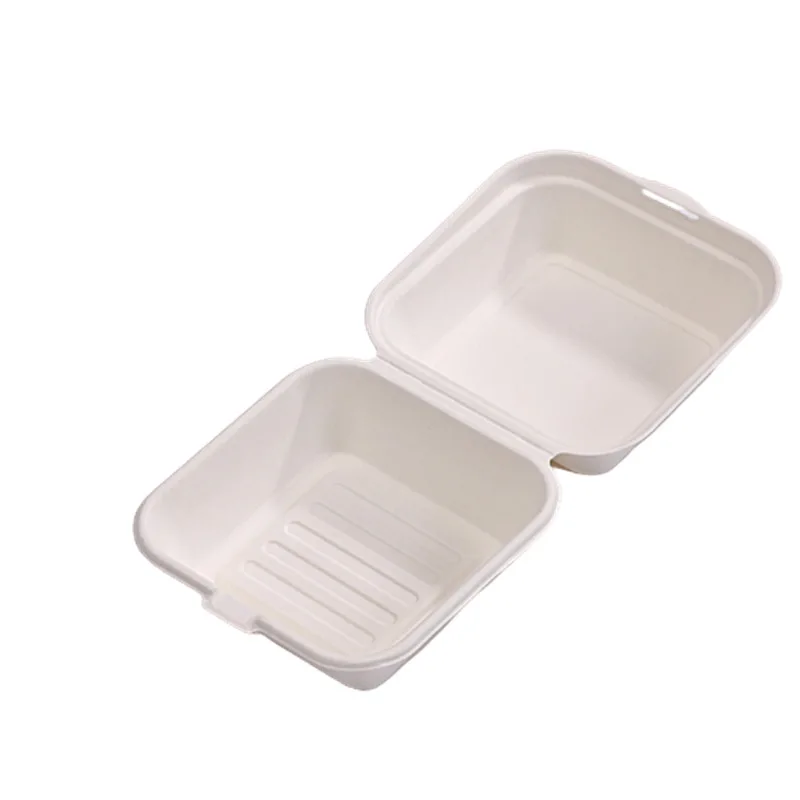 20/50pcs Disposable Bento Box Microwavable Degradable Lunchbox Containers Takeaway Packing Hamburger Cake Packaging Eco-Friendly