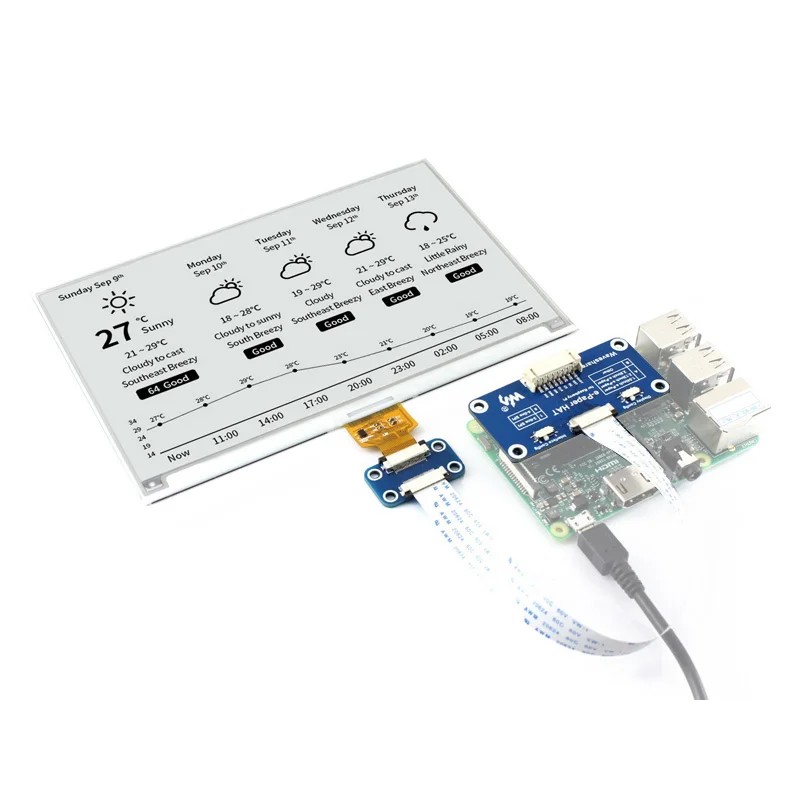 Raspberry pi 7.5 Polegadas E-paper E-ink Display Hat Spi Interface 800x480 Preto Branco para Arduino Stm32 Jetson Nano - Imagem 6