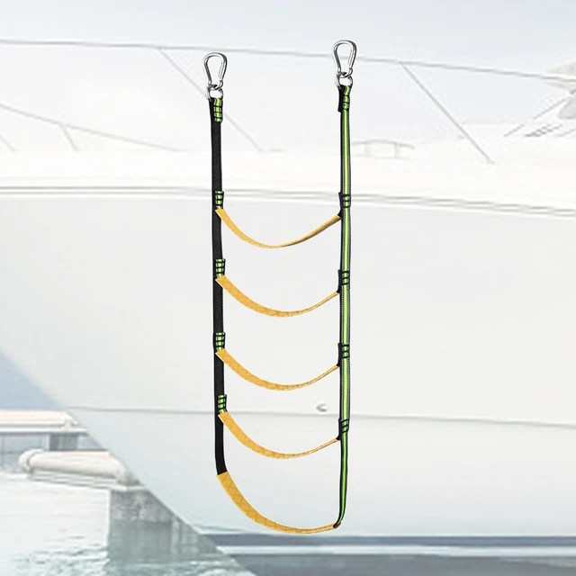 3/4/5 Step Assist Boat Folding Ladder Stretchable Yacht Rope Ladder Folding  Rope Ladder for Sailboat Kayak Canoe for Kayak Canoe