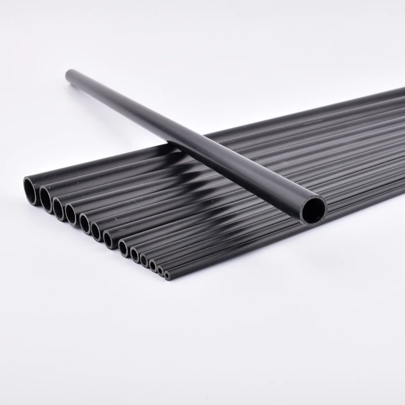 2-Piece Black PVC Hard Tube Set for Garden Irrigation and DIY Projects (50cm Length)