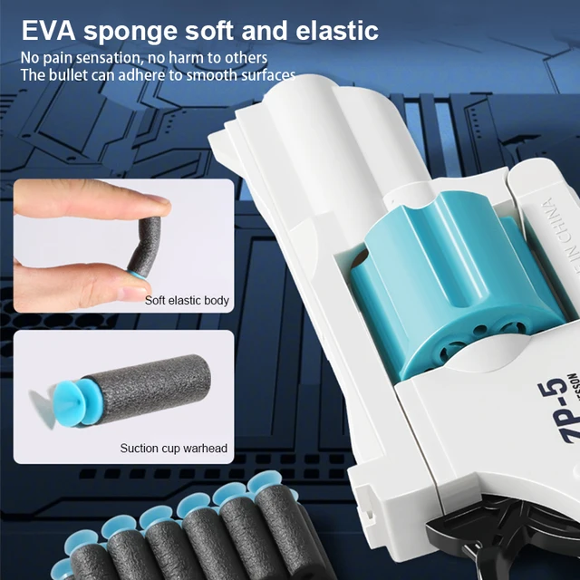Children's Toy Revolver Gun Boy Launches Soft Darts ZP5 Single Shot Simulation Model Gift for Boys 5