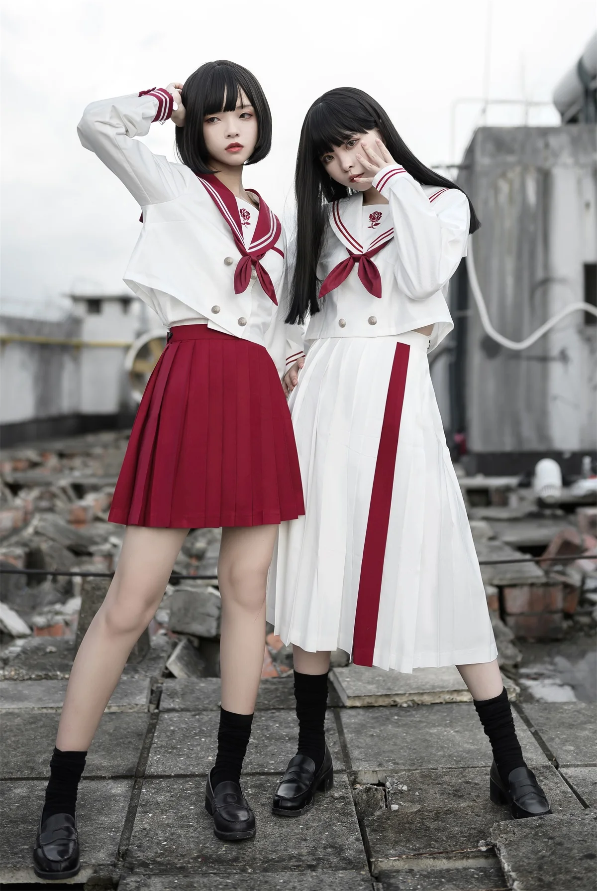 Japanese Student JK Sail Suit Summer New Fashion Preppy Style Slim-Fit Skirt Sets Women Elegant Short Sleeve Tops A- Line Skirt
