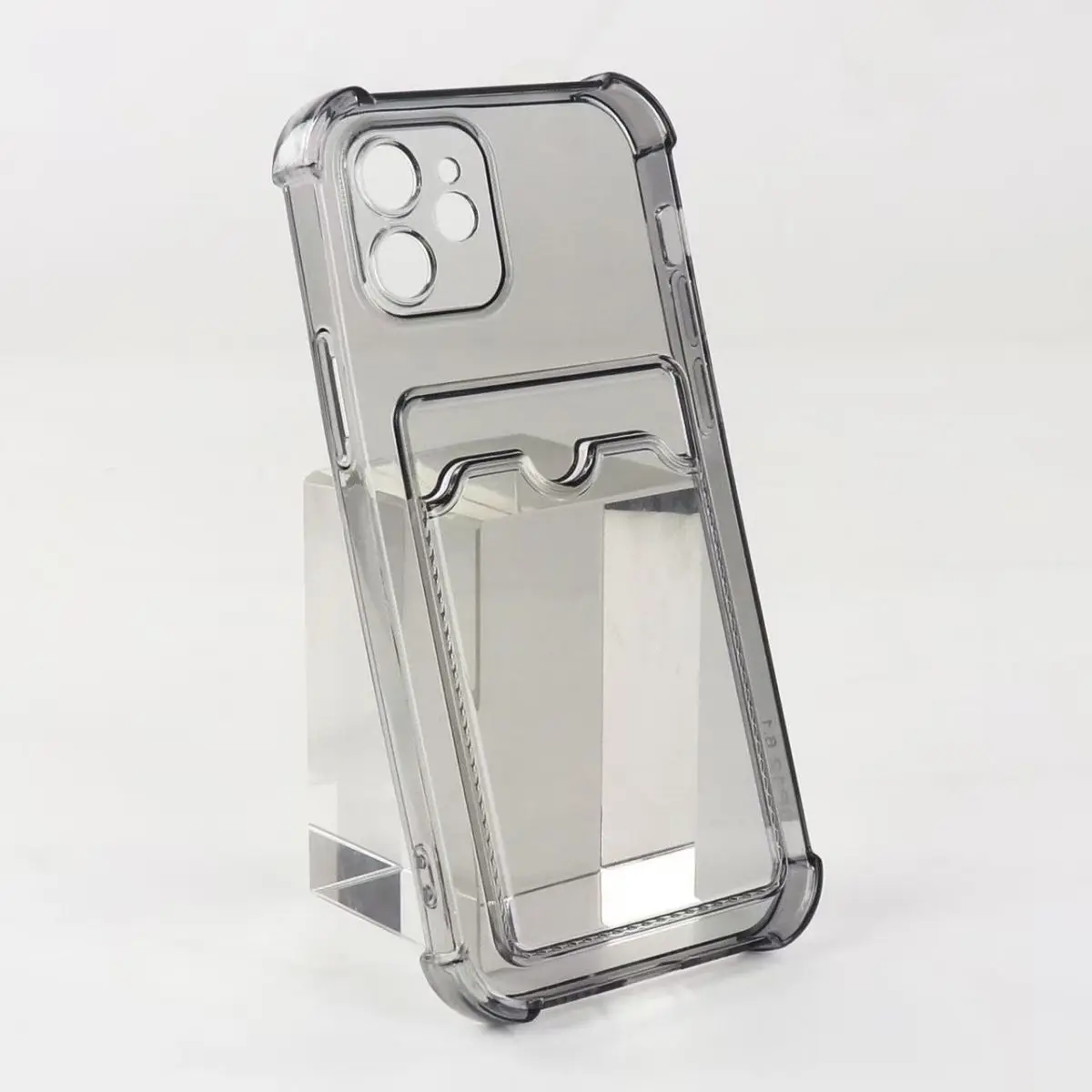 Transparent Card Slot Wallet Soft TPU Phone Case Cover