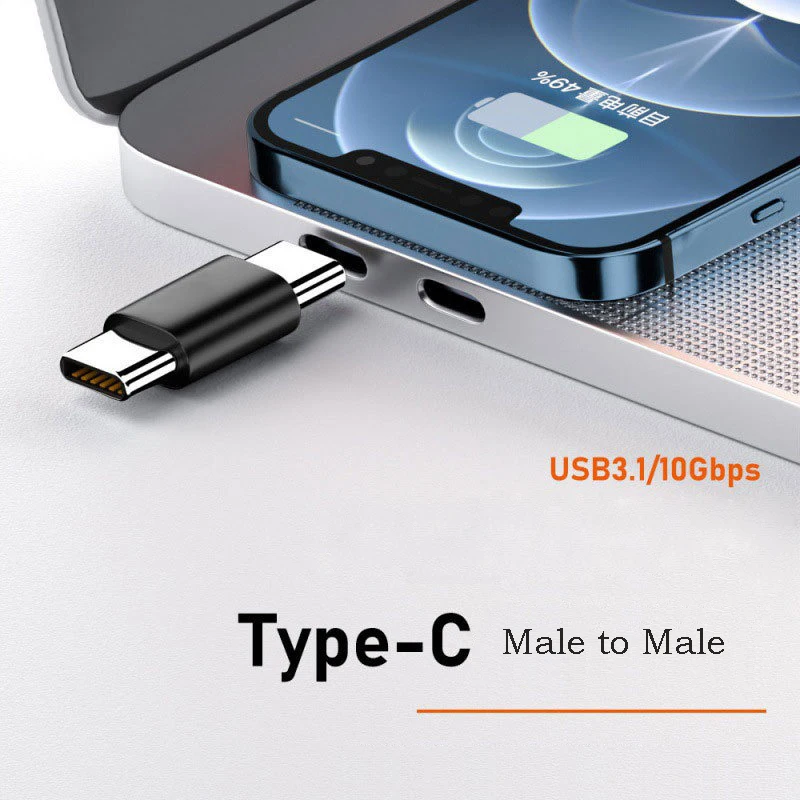 Double Type C Converter Male to Female Extend Cable Data Transfer Phone Tablet Charging Dongle USB C Female to Adapter