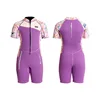 Children's 2.5MM Neoprene One Piece Short Sleeve Swimsuit Kids Warm Cold-proof Swimming Surfing Diving Suit Shorty Wetsuit 6