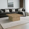 Zetta Square Cocktail Living Room Coffee Table Engineered Eco-Friendly Look Laminate Veneer Rustic Farmhouse Mango Brown 708068 2