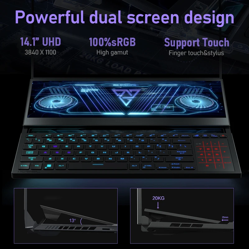كمبيوتر الألعاب المحمول ASUS ROG Zephyrus Duo 16 A...