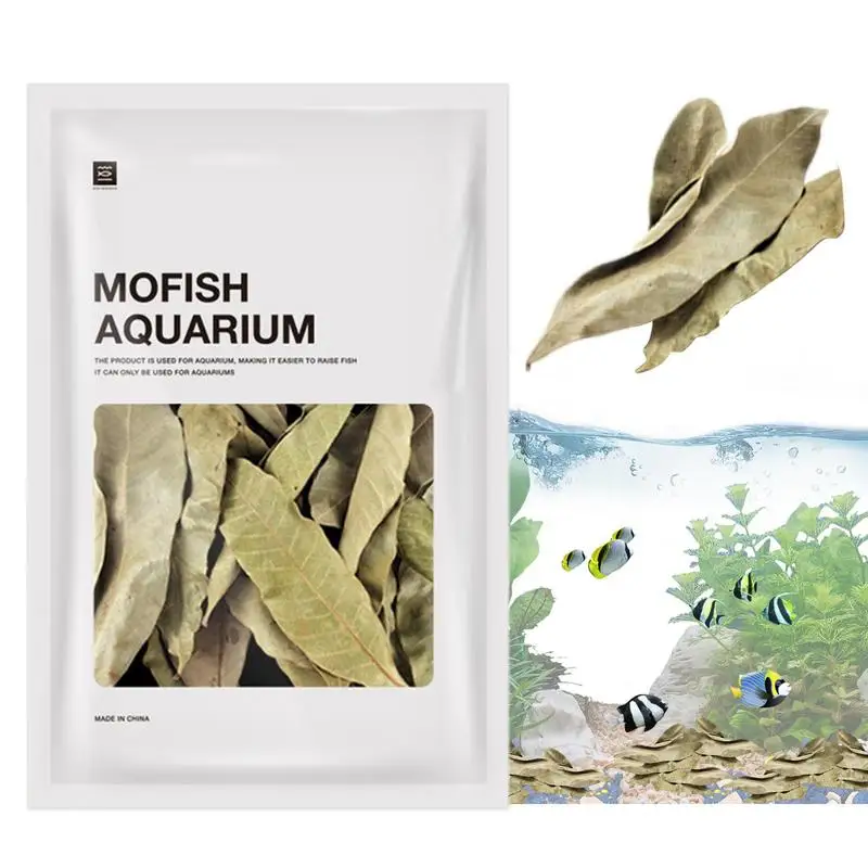 Aquarium Leaves 50pcs Indians Almond Leaves Natural Fish Aquarium Tank Water Conditioner Multi-Purpose Decoration Supplies for Fish Tank