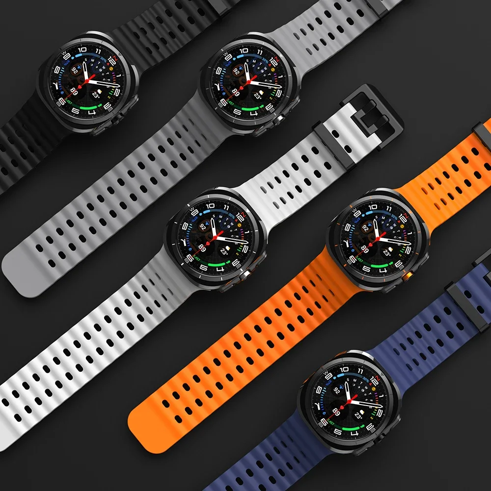 Two-Tone Sports Silicone Watch Band - Ultra Marine Bracelet Strap