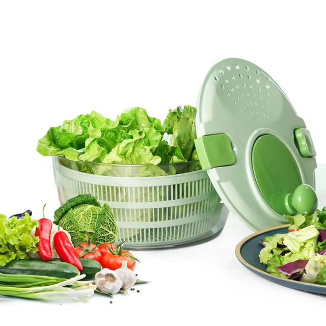 Salad Spinner Vegetable Washer Dryer Drainer Strainer With Bowl