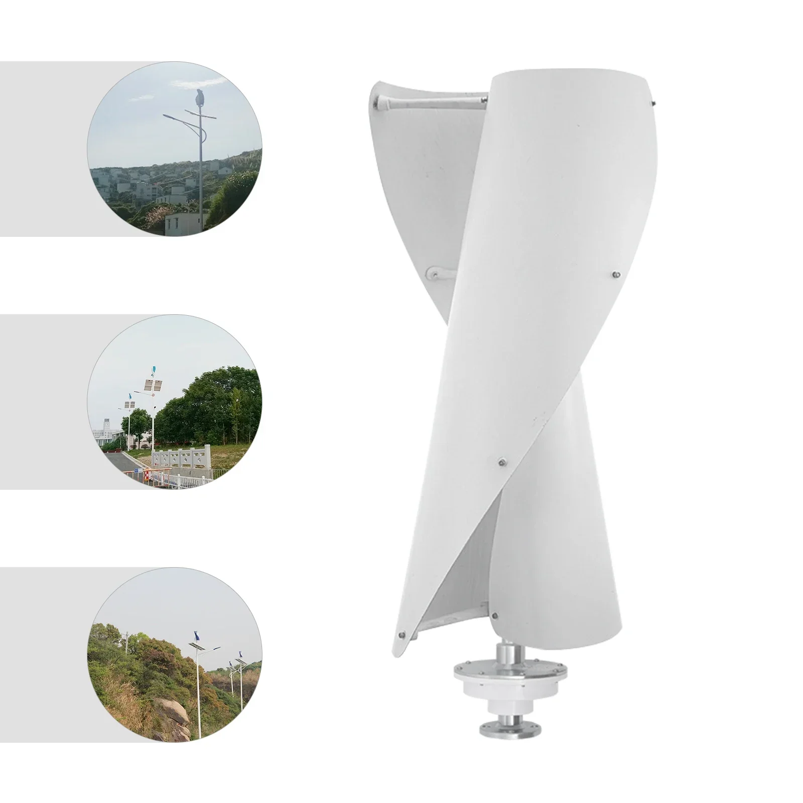 Modern Streamlined Design White 400W Wind Turbine 12V Efficient Power Generation Pure Copper Motor