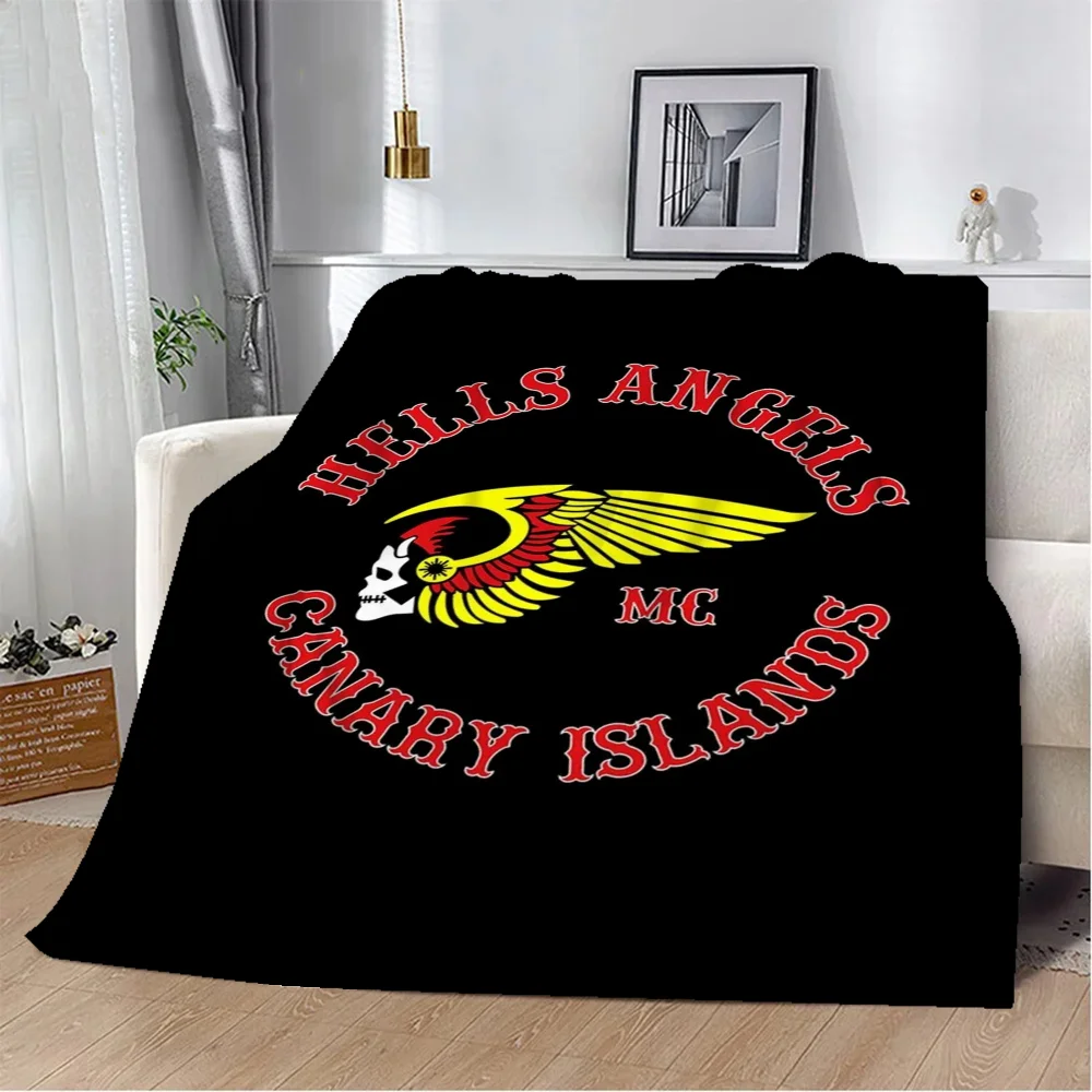 Hells Angels 푹신하고 부드러운 담요, 소파 장식, 짠 담요, 킹 사이즈 비치 타올, 홈 인테리어 침대, 극세사 침구 던지기