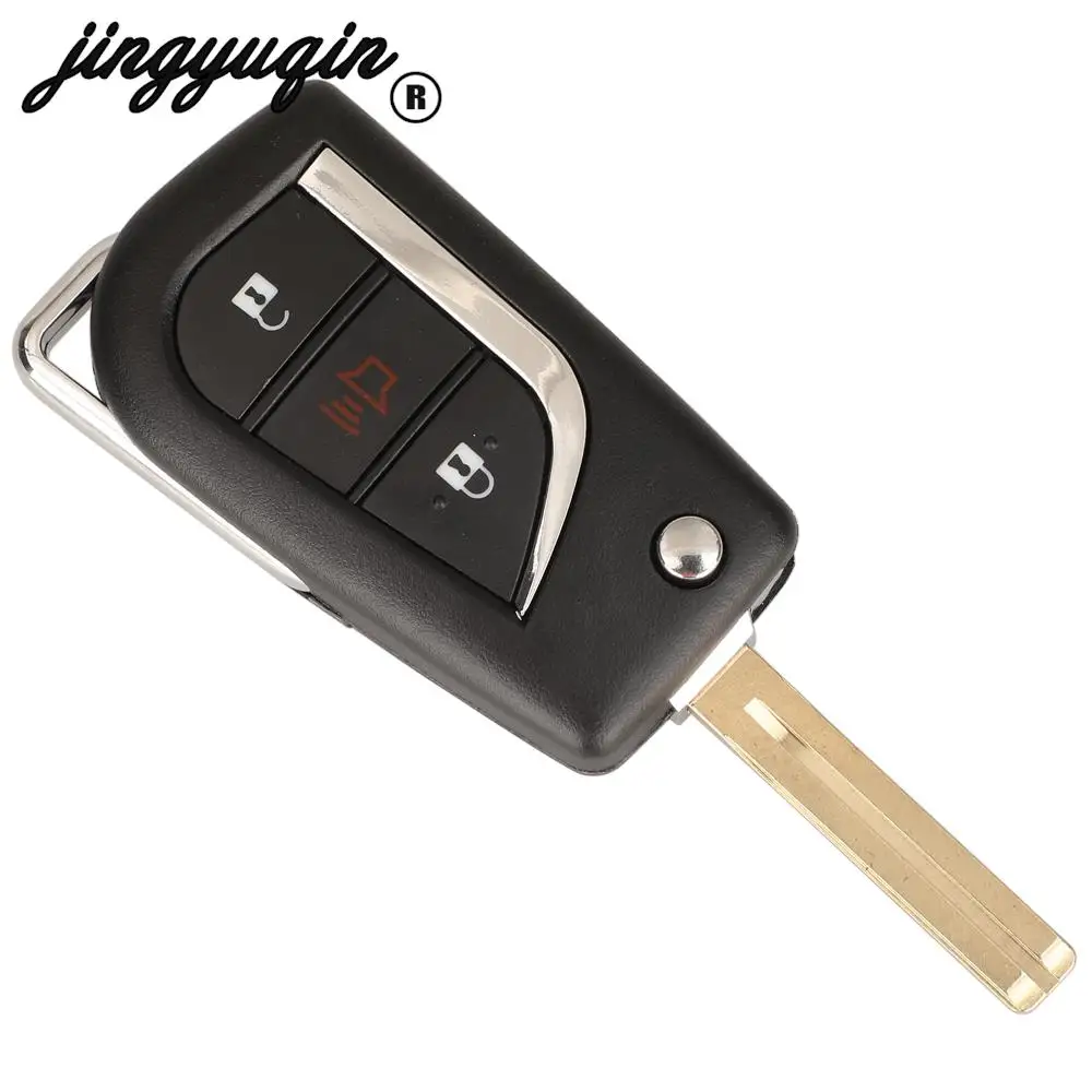 Premium Flip Remote Car Key Shell Case with 2/3 Buttons - Replacement Key Blade Included