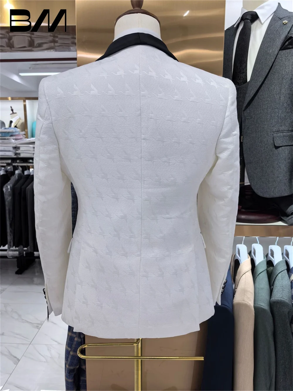 BRLMALL-Men's Suit set For Formal Office Meeting Handsome Wedding Suit Host Party Suit Blazers Pant Vest Fashion Printed Suit