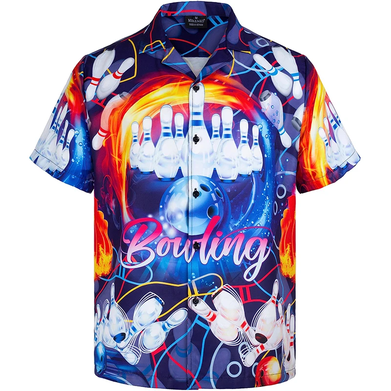 thumbnail image 1 of Camisa hawaiana de playa para hombre con estampado 3D de guitarra, camisas Alho de manga corta con botones, blusas de gran tamaño para hombre, 1 of 5