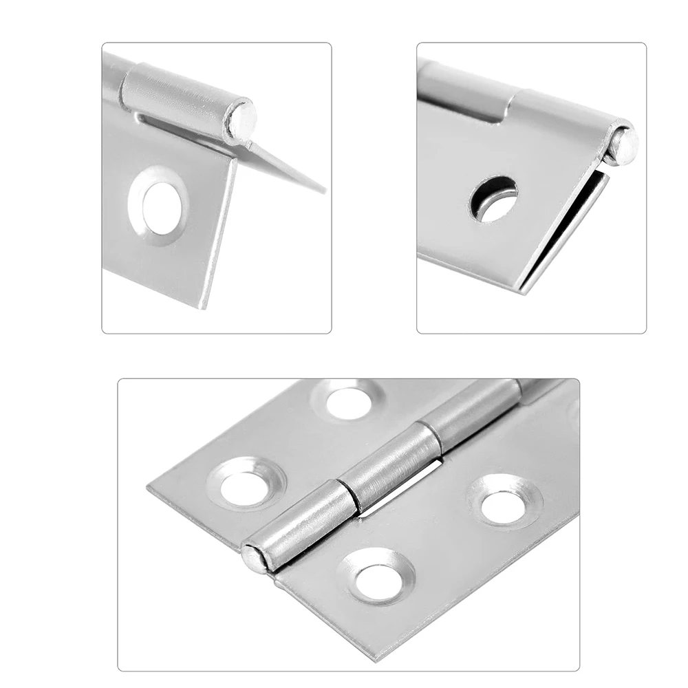 Stainless Steel Hinges 10Pcs Door Connector Drawer with 6 Mounting Holes for Furniture Bookcase Window Cabinet Door Fitting Door Hinges