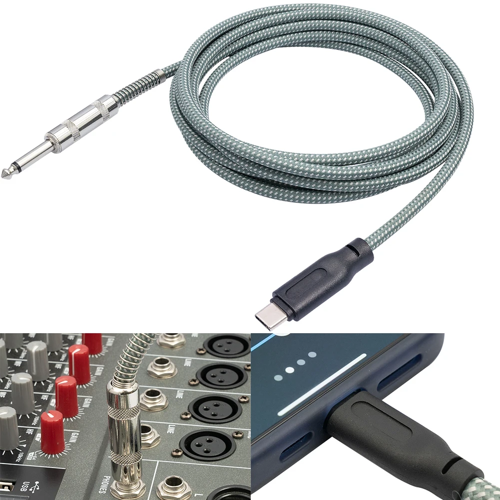 TS USB-C  ̺  6.35mm, TS Aux 迡 CŸ ׷ ̺,  15 ø, 1, 2, 3, 5M, 6.35mm, 1/4 ġ