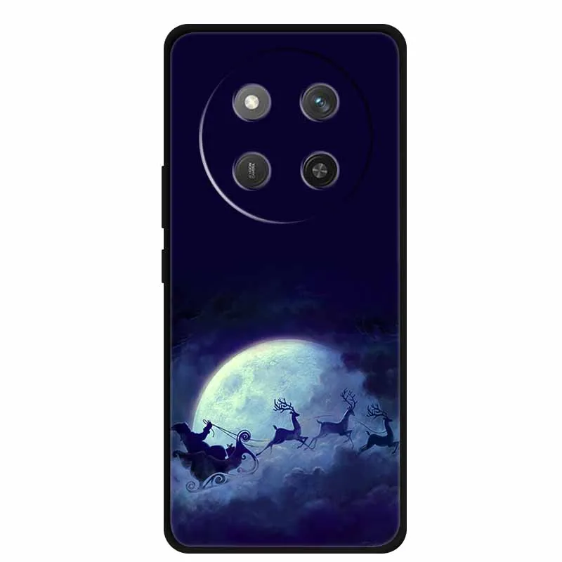 Festive Shockproof Silicone Black Christmas Tree Phone Case