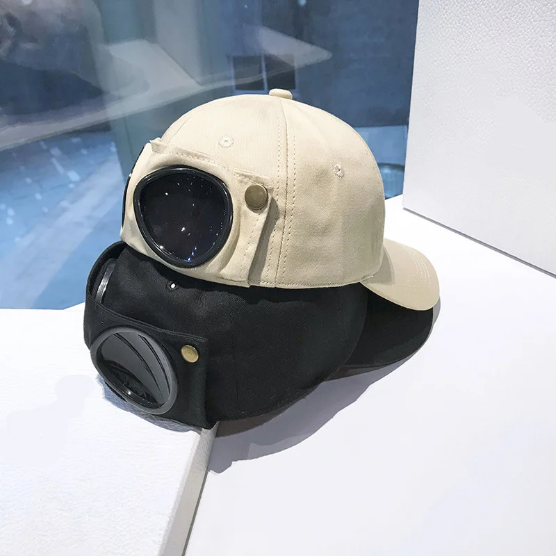 Pilot Hat Male Wearing Glasses in Reverse Duck Tongue Hat Female Street Personality Instagram Versatile Sunglasses Baseball Cap_voghion.com