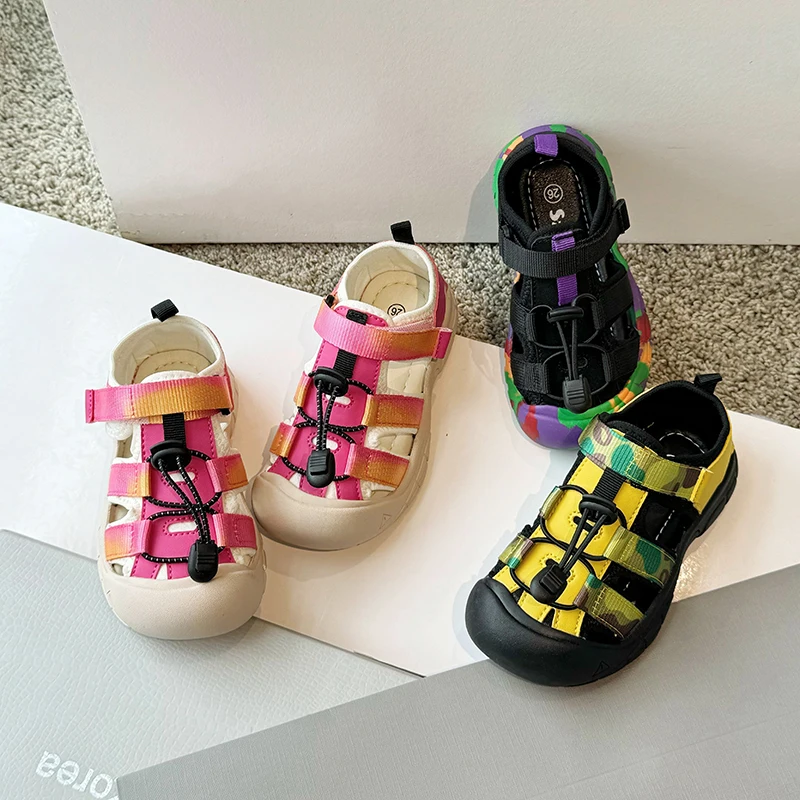 Summer Children Sports Sandals Baby Anti-kick Cool Sandals Boys Handsome Camouflage Creek Tracing Shoes Girls Buckle