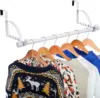 Adjustable Closet Door Hooks Hanger Metal Over The Door Clothes Drying Rack Multi Hanging Storage Hanger with Telescopic Pole 1