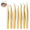 Eyelashes Tweezers Stainless Steel Superhard Tweezers High Precision Anti-static Tweezers For Eyelash Extensions Makeup Tools 1