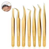 Eyelashes Tweezers Stainless Steel Superhard Tweezers High Precision Anti-static Tweezers For Eyelash Extensions Makeup Tools 1