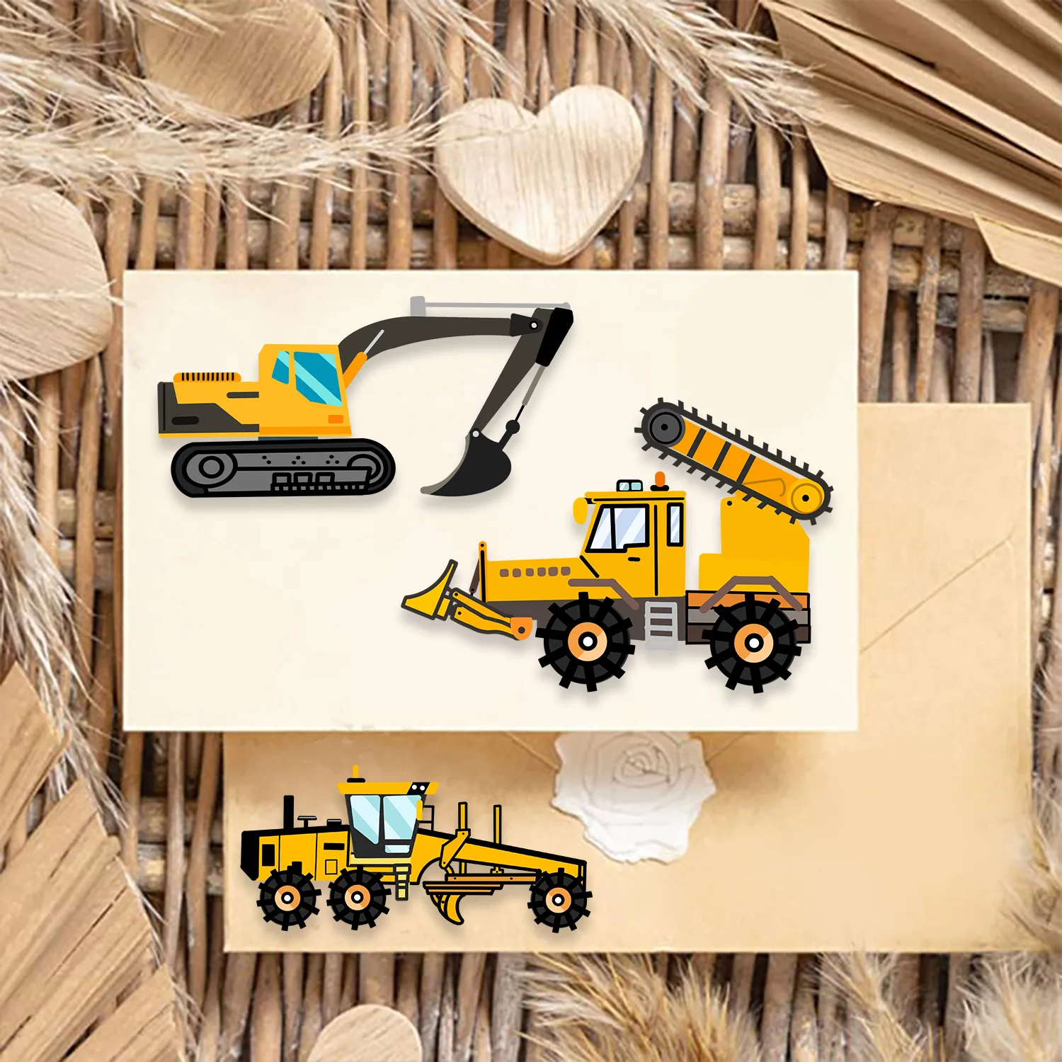 8 PCS Engineering Truck DIY Puzzle Stickers for Kids Build-A-Face Games Creative STEM Learning Toys Educational Safe Reusable