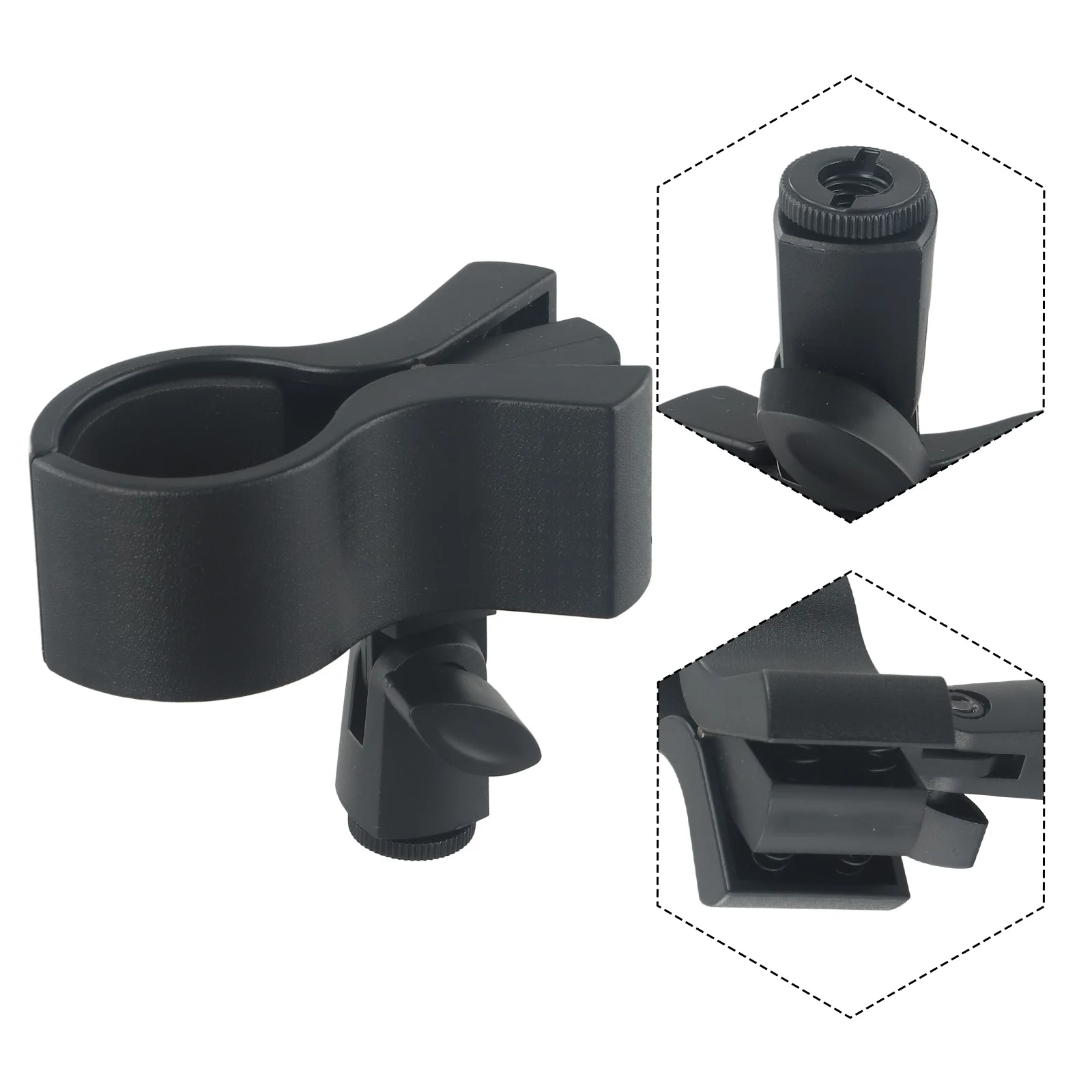 

Clamp Microphone Clip Large Conferences Flexible For 3.2-6.8CM Mic Holder Large With 3/8 Adapter 180° Rotation