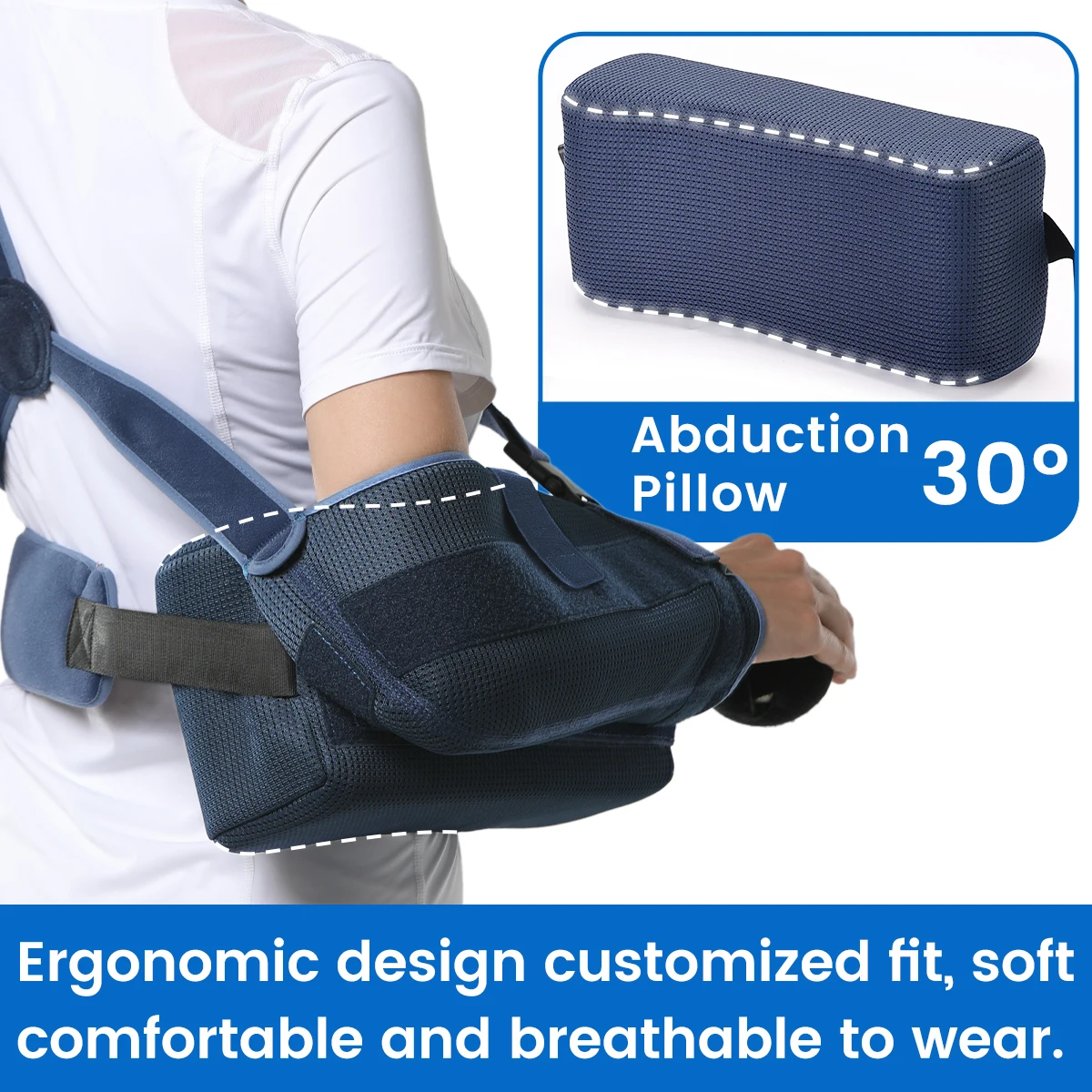 VELPEAU Shoulder Abduction Sling With Pillow for Rotator Cuff Surgery and Recovery Medical Shoulder Immobilizer Fits Both Arms