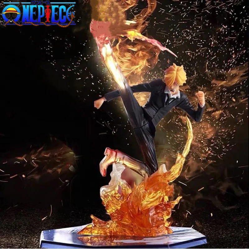 

Фигурка Sanji Luffy из аниме, скульптура, черная нога, огненная битва, ПВХ, коллекционная экшн-модель, игрушки для детей, 16 см